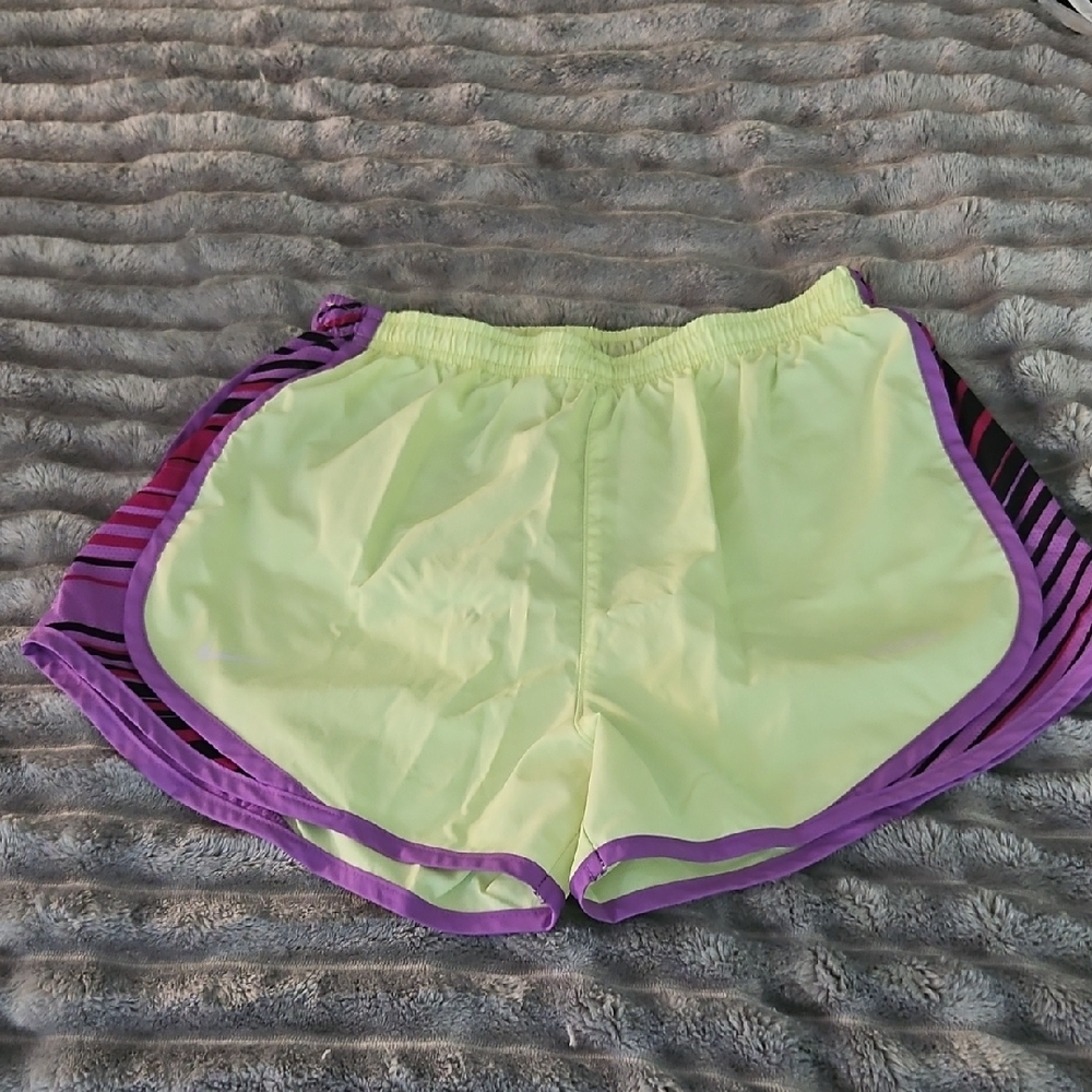 Nike Green and Purple Athletic Shorts Lightweight Design